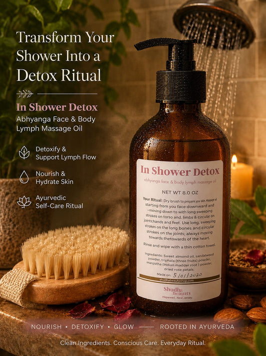 In Shower Detox: Abhyanga Face & Body Lymph Massage Oil